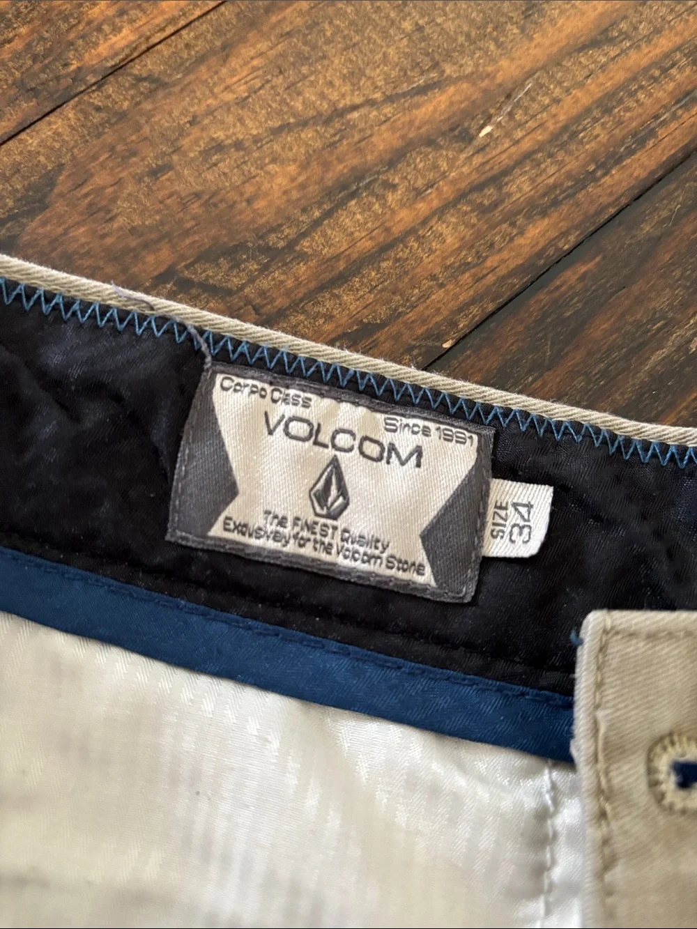 Volcom Men's Light Khaki Flat-Front Shorts